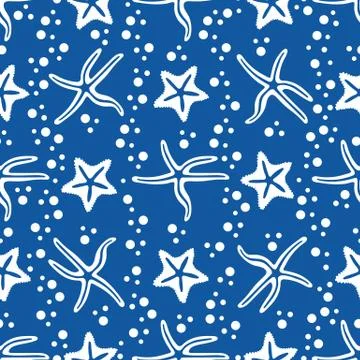 Vector seamless pattern with starfish. Ilustración de archivo