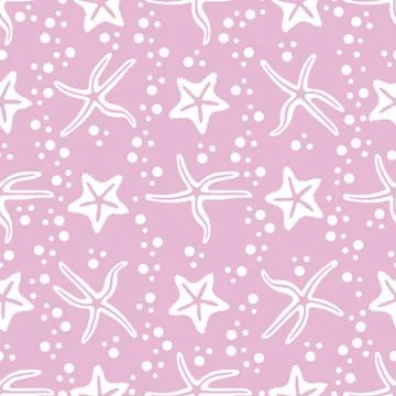 Vector seamless pattern with starfish. Stock Illustration