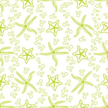 Vector seamless pattern with starfish. Illustrazione stock