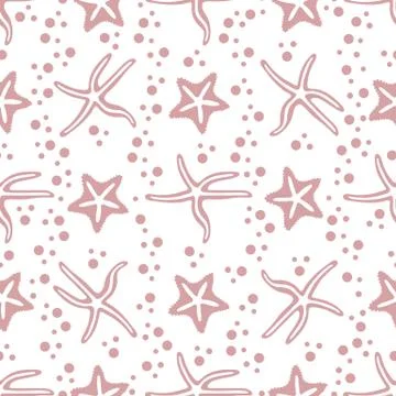 Vector seamless pattern with starfish. Stock Illustration