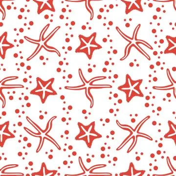 Vector seamless pattern with starfish. Ilustración de archivo