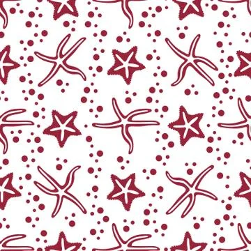 Vector seamless pattern with starfish. Ilustración de archivo