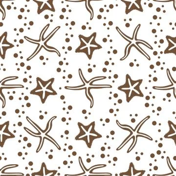 Vector seamless pattern with starfish. Stock Illustration