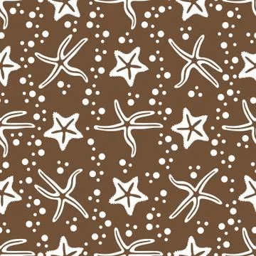 Vector seamless pattern with starfish. Illustrazione stock