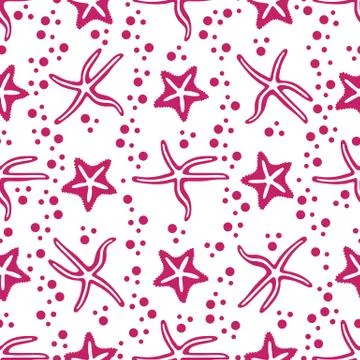 Vector seamless pattern with starfish. Ilustración de archivo