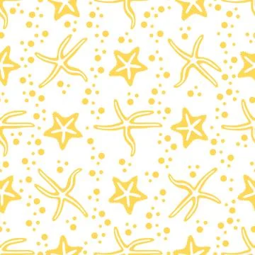 Vector seamless pattern with starfish. Stock Illustration
