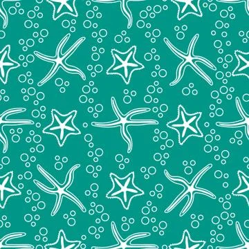 Vector seamless pattern with starfish. イラスト素材