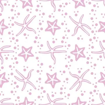 Vector seamless pattern with starfish. Stock Illustration