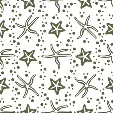 Vector seamless pattern with starfish. Ilustración de archivo