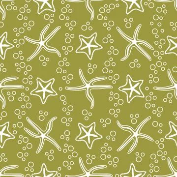 Vector seamless pattern with starfish. Ilustración de archivo