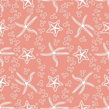 Vector seamless pattern with starfish. Ilustración de archivo