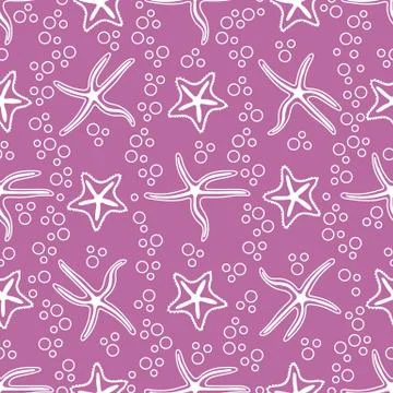 Vector seamless pattern with starfish. イラスト素材