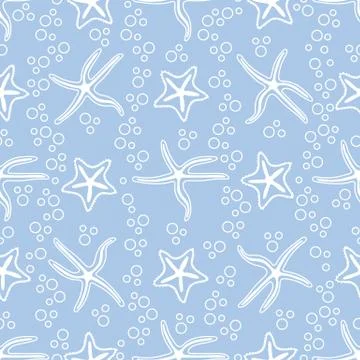 Vector seamless pattern with starfish. Ilustración de archivo