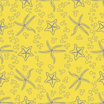 Vector seamless pattern with starfish. Stock Illustration