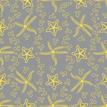 Vector seamless pattern with starfish. Stock Illustration