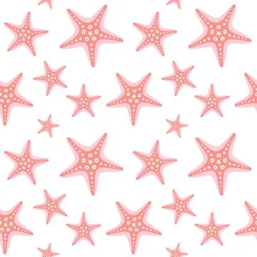 Vector seamless pattern with starfish Illustrazione stock