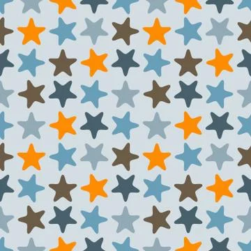 Vector seamless pattern with starfishes Stock Illustration