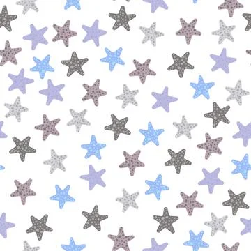 Vector seamless pattern with starfish.Underwater cartoon creatures.Marine Ilustración de archivo