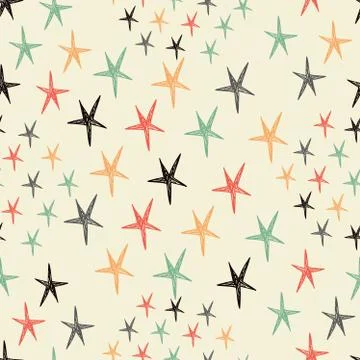 Vector seamless pattern with stars. Stock Illustration