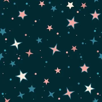 Vector seamless pattern with stars Stock Illustration