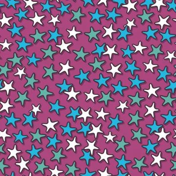 Vector seamless pattern with stars Stock Illustration