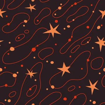 Vector seamless pattern with stars. Milky way illustration Stock Illustration