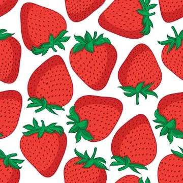 Vector seamless pattern with strawberries. Graphic stylized drawing. Illustrazione stock