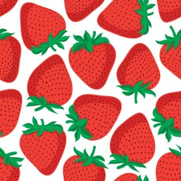 Vector seamless pattern with strawberries. Graphic stylized drawing. Stock Illustration