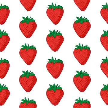Vector seamless pattern with strawberries. Graphic stylized drawing. Stock Illustration