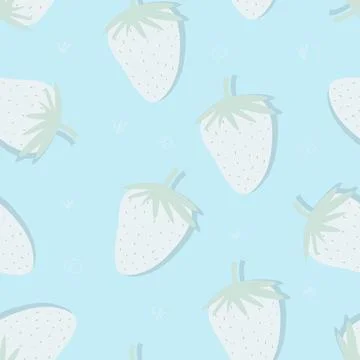 Vector seamless pattern with strawberries Stock Illustration