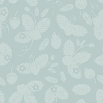 Vector seamless pattern with strawberry. Fresh berry background for textile Stock Illustration