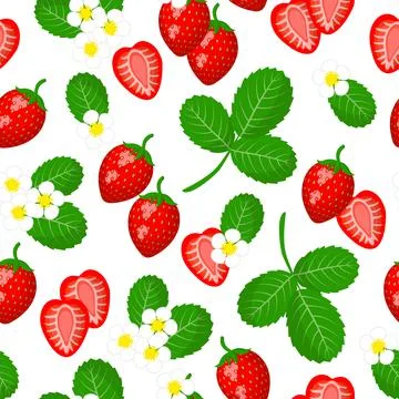 Vector seamless pattern with strawberry Stock Illustration