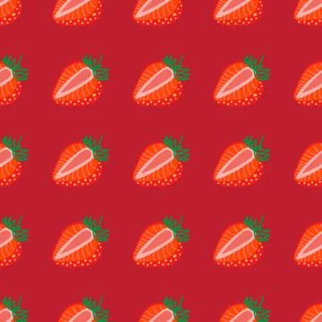 Vector seamless pattern of Strawberrys, design colorful abstract illustration Stock Illustration