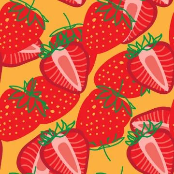 Vector seamless pattern of Strawberrys, design colorful abstract illustration Illustrazione stock
