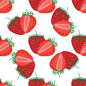 Vector seamless pattern of Strawberrys, design colorful abstract illustration Illustrazione stock