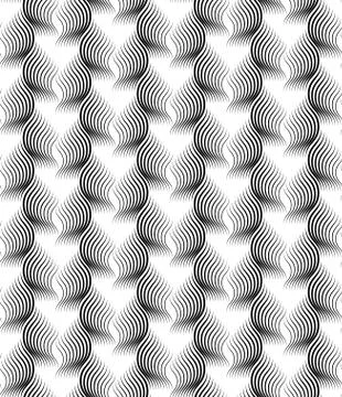 Vector seamless pattern. Striped abstract background. Bold wavy stripes 스톡 일러스트