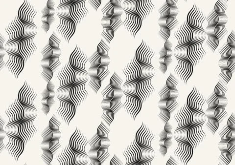 Vector seamless pattern. Striped abstract background. Bold wavy stripes 스톡 일러스트