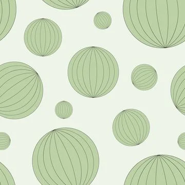 Vector seamless pattern with striped circles. Stylish geometric texture. Modern Stock Illustration