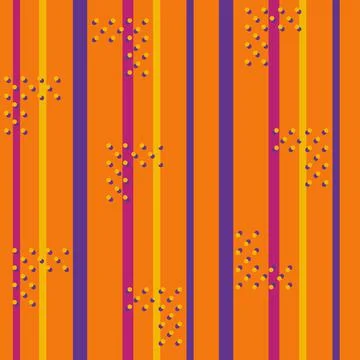 Vector seamless pattern with stripes and polka dots in autumn tones as fuchsi Stock Illustration