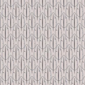 Vector seamless pattern with stylized feathers Stock Illustration