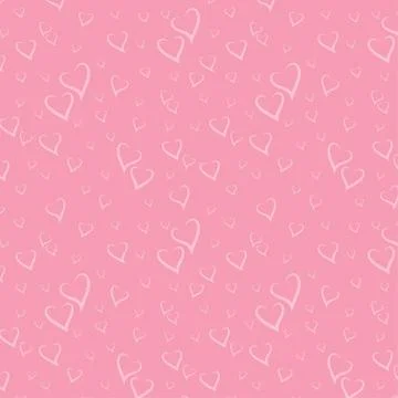 Vector Seamless Pattern with Stylized Hearts Stock Illustration