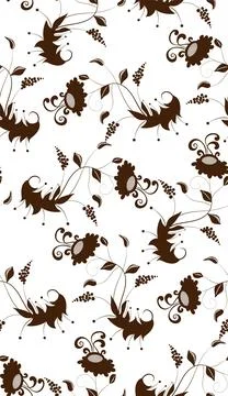 Vector seamless pattern of stylized leaves, flowers with a mesh structure i.. Stock Illustration