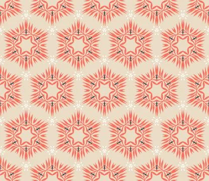 Vector seamless pattern with stylized tropical leaves and flowers Illustrazione stock