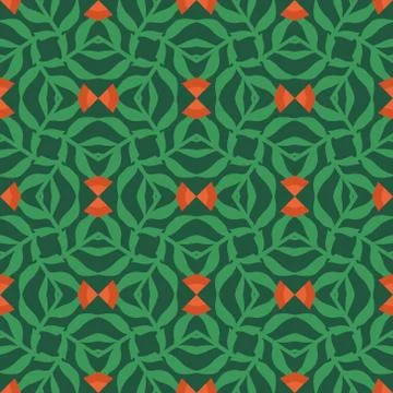Vector seamless pattern with stylized tropical leaves and flowers イラスト素材