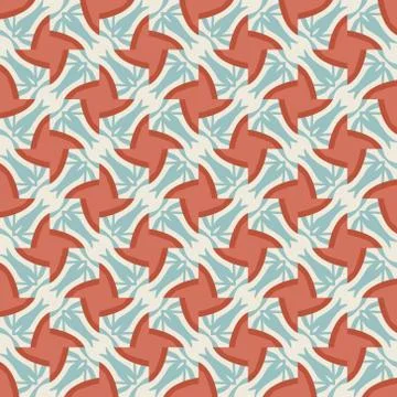 Vector seamless pattern with stylized tropical leaves and flowers Stock Illustration