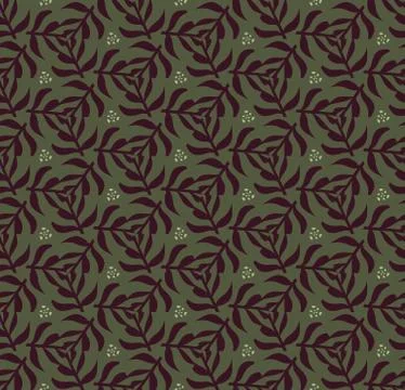 Vector seamless pattern with stylized tropical leaves and flowers Stock Illustration