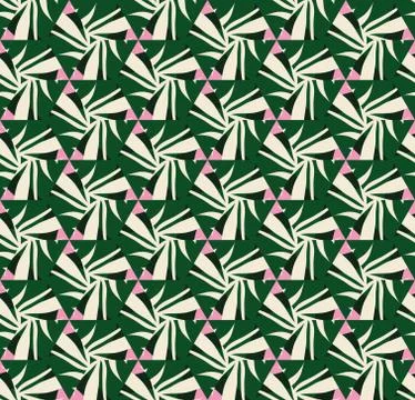Vector seamless pattern with stylized tropical leaves and flowers イラスト素材