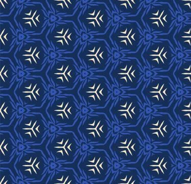 Vector seamless pattern with stylized tropical leaves and flowers Stock Illustration