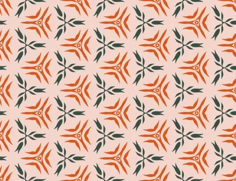Vector seamless pattern with stylized tropical leaves and flowers Illustrazione stock