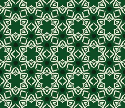 Vector seamless pattern with stylized tropical leaves and flowers Stock Illustration